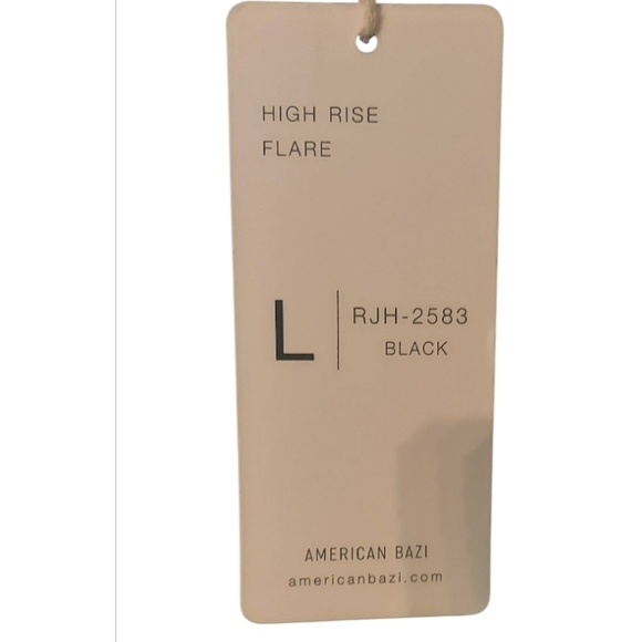 NWT American Bazi Black High Rise Flare Jeans ~Large - Picture 8 of 8